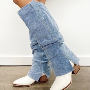 Denim Western Boots